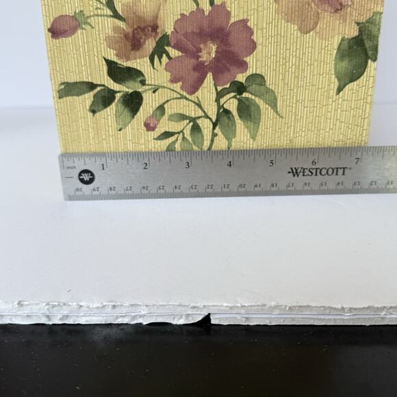 Vintage Croscill Cottage Rose 2 Piece Set Waste Basket Tissue Box Cover Wooden - Picture 12 of 12